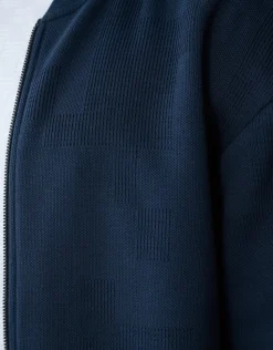 Jacquard Bomber Jack Donkerblauw