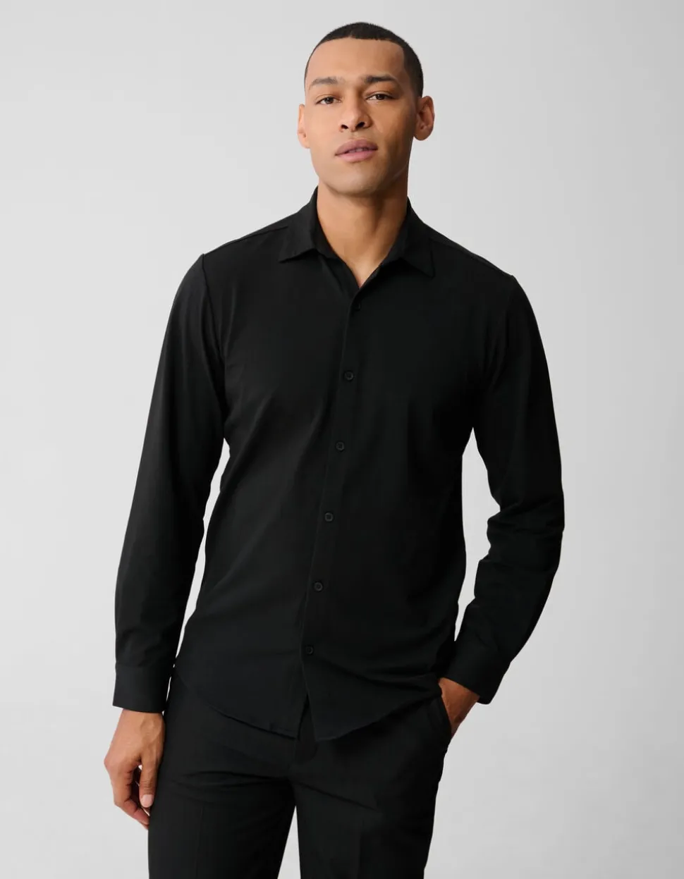 Jersey Overhemd Zwart
