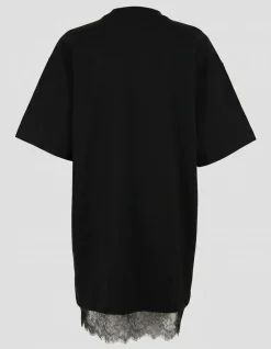 Kanten Mini Jurk Zwart