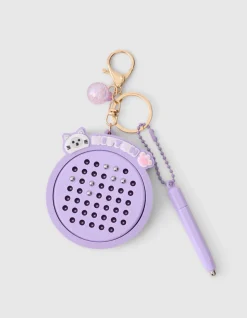 Kitten Bal Sleutelhanger Paars