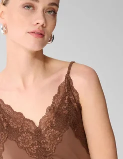 Lace Mix Singlet Bruin