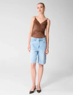 Lace Mix Singlet Bruin