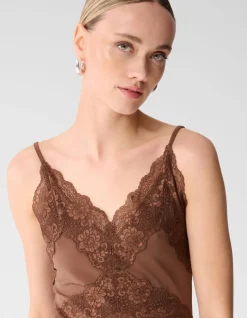 Lace Mix Singlet Bruin