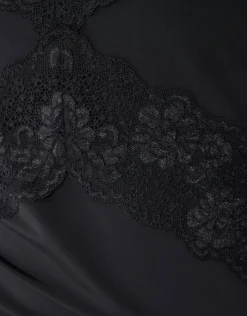Lace Mix Singlet Zwart