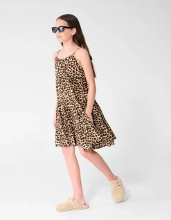 Layer Leopard Print Jurk Bruin