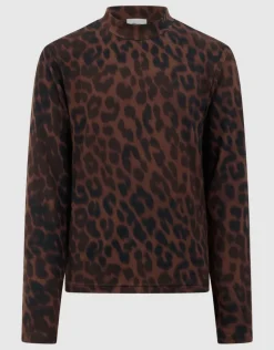 Leopard Longsleeve Top Bruin