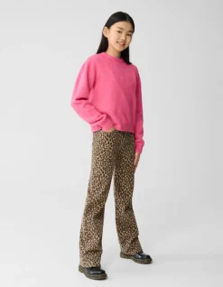 Leopard Straight Fit Broek Bruin