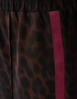 Leopard Stripe Wide Leg Fit Broek Donkerbruin