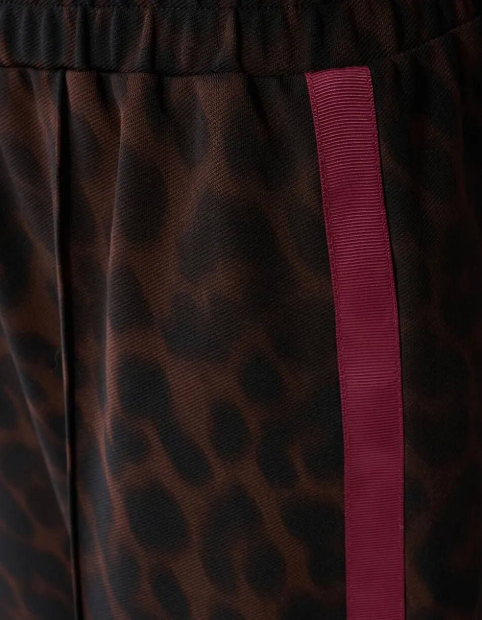 Leopard Stripe Wide Leg Fit Broek Donkerbruin