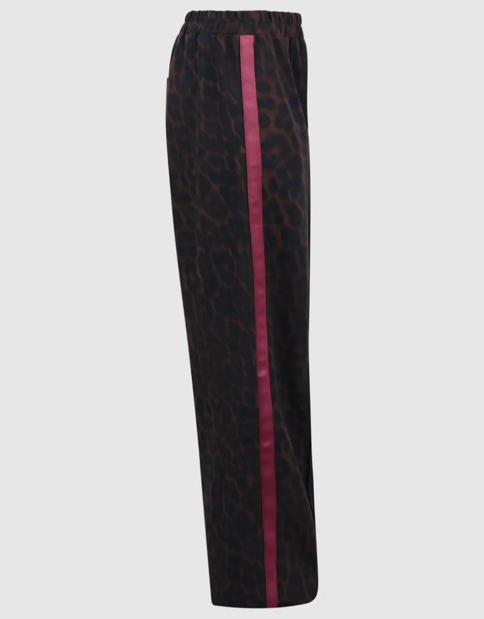 Leopard Stripe Wide Leg Fit Broek Donkerbruin