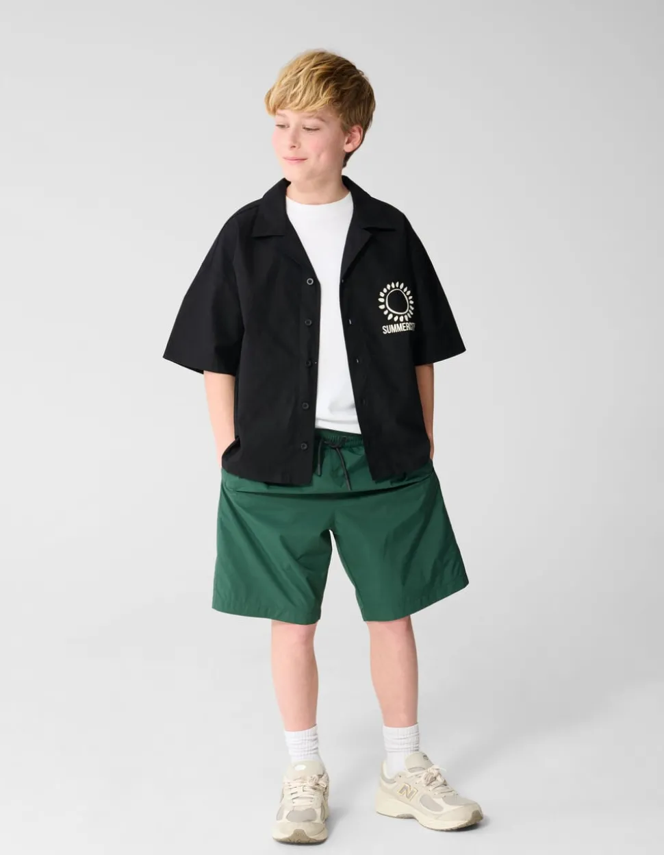 Linnen Artwork Overshirt Zwart