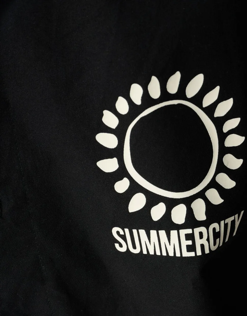 Linnen Artwork Overshirt Zwart