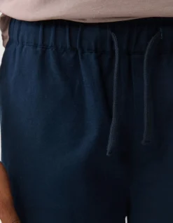 Linnen Short Donkerblauw