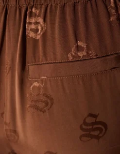 Logo Jacquard Broek Bruin