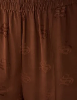 Logo Jacquard Broek Bruin