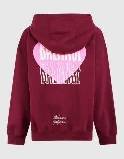 Loose Fit Artwork Hoodie Donkerrood