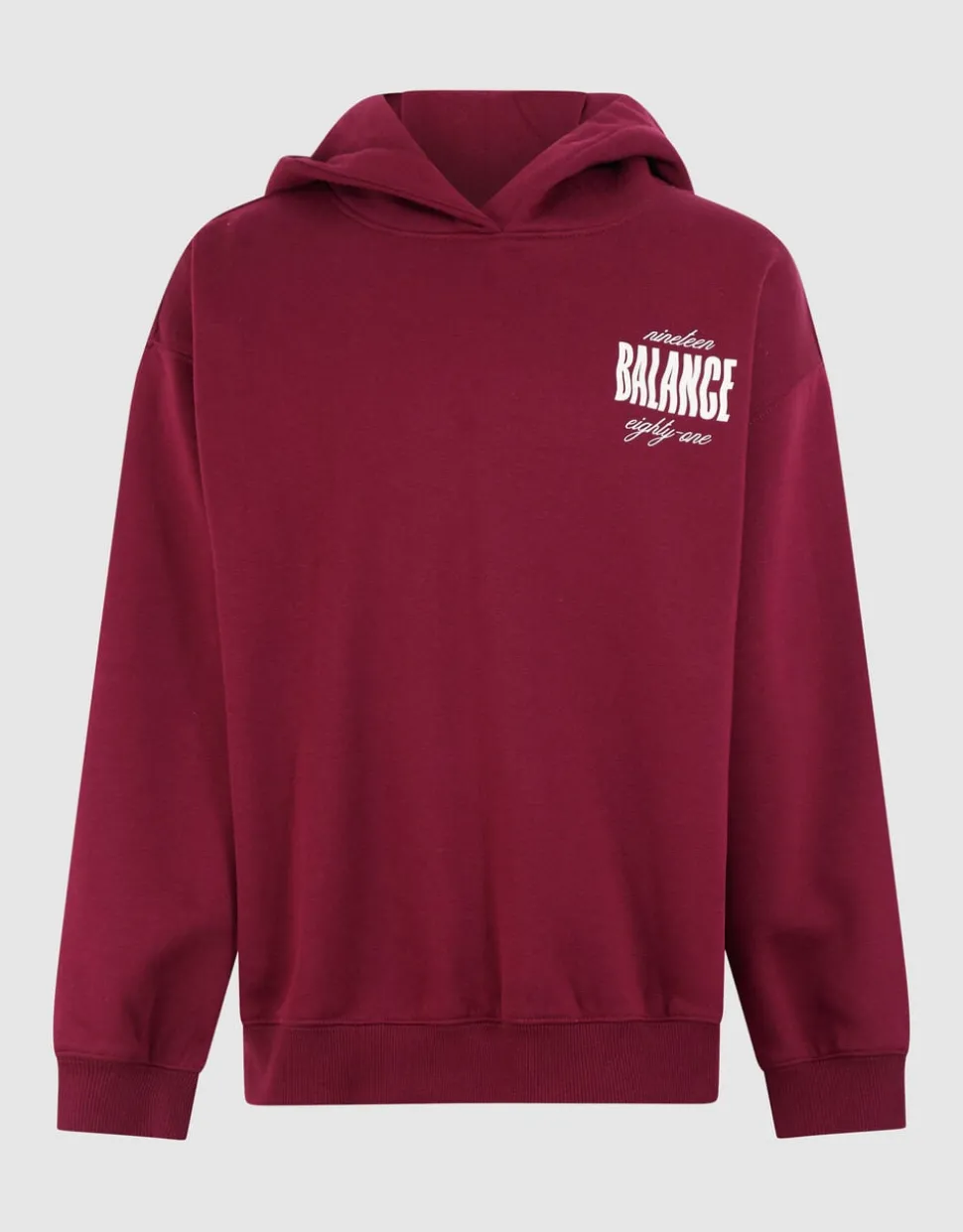 Loose Fit Artwork Hoodie Donkerrood