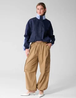 Loose Fit Cargo Broek Zand