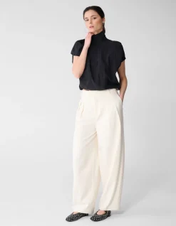 Loose Fit Pantalon Gebroken Wit