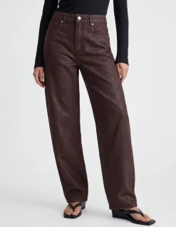 Lurex Barrel Fit Jeans Donkerbruin