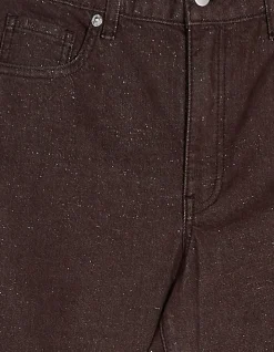 Lurex Barrel Fit Jeans Donkerbruin