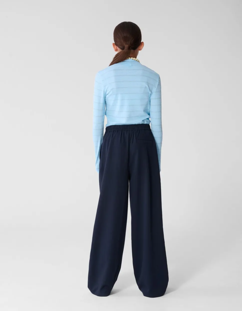 Lurex Longsleeve Top Lichtblauw