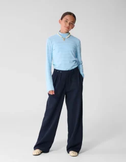 Lurex Longsleeve Top Lichtblauw