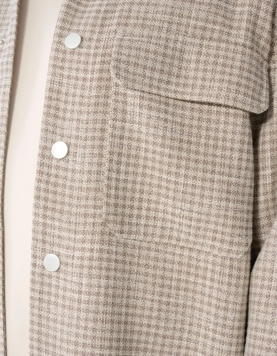 Melange Check Overshirt Zand