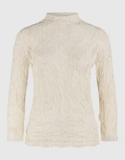 Mesh Parel Top Gebroken Wit