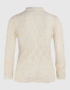 Mesh Parel Top Gebroken Wit