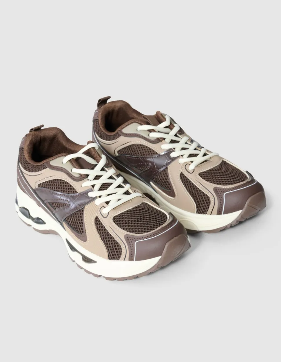 Mesh Sneaker Donkerbruin