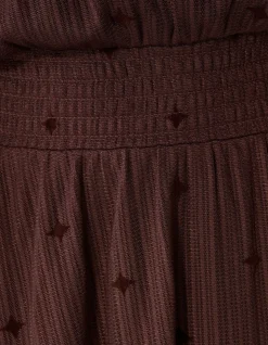 Mesh Sparkle Jurk Bruin