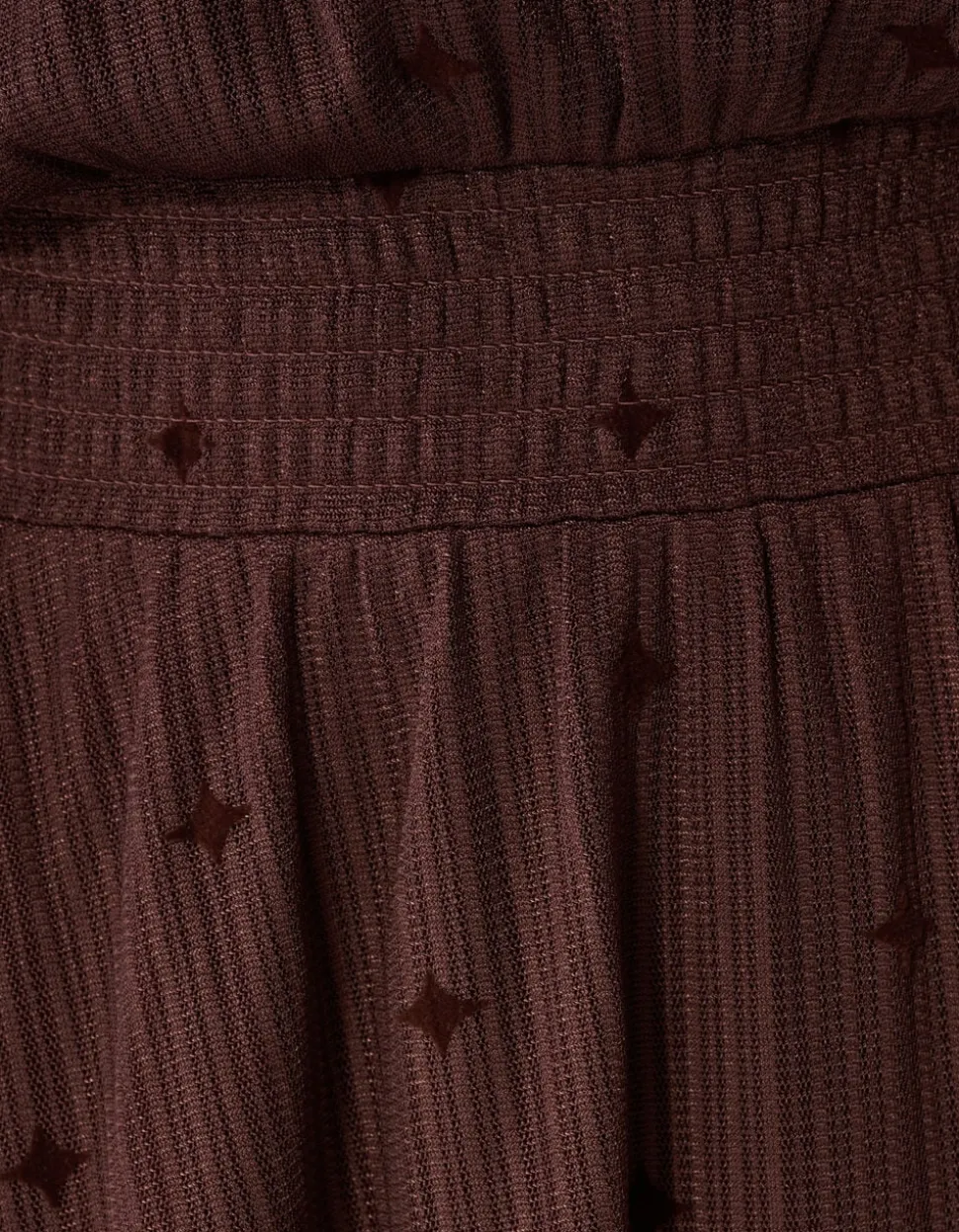 Mesh Sparkle Jurk Bruin