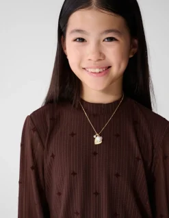 Mesh Sparkle Jurk Bruin