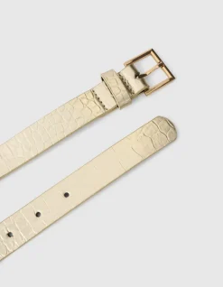 Metallic Croco Riem Goud