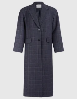 Midi Check Blazer Donkergrijs