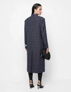 Midi Check Blazer Donkergrijs