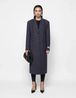 Midi Check Blazer Donkergrijs