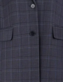 Midi Check Blazer Donkergrijs