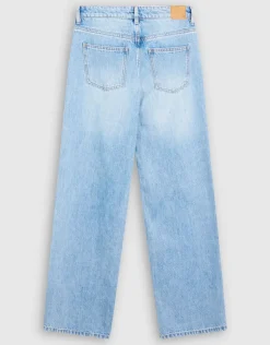Mid Waist Wide Leg Fit Jeans Mediumstone