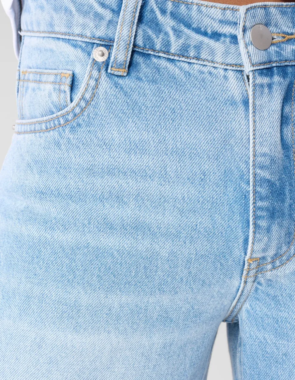 Mid Waist Wide Leg Fit Jeans Mediumstone