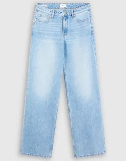 Mid Waist Wide Leg Fit Jeans Mediumstone