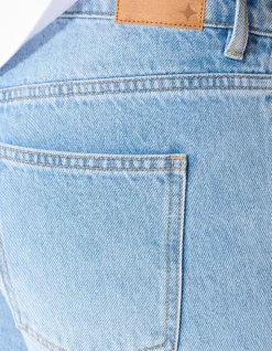 Mid Waist Wide Leg Fit Jeans Mediumstone