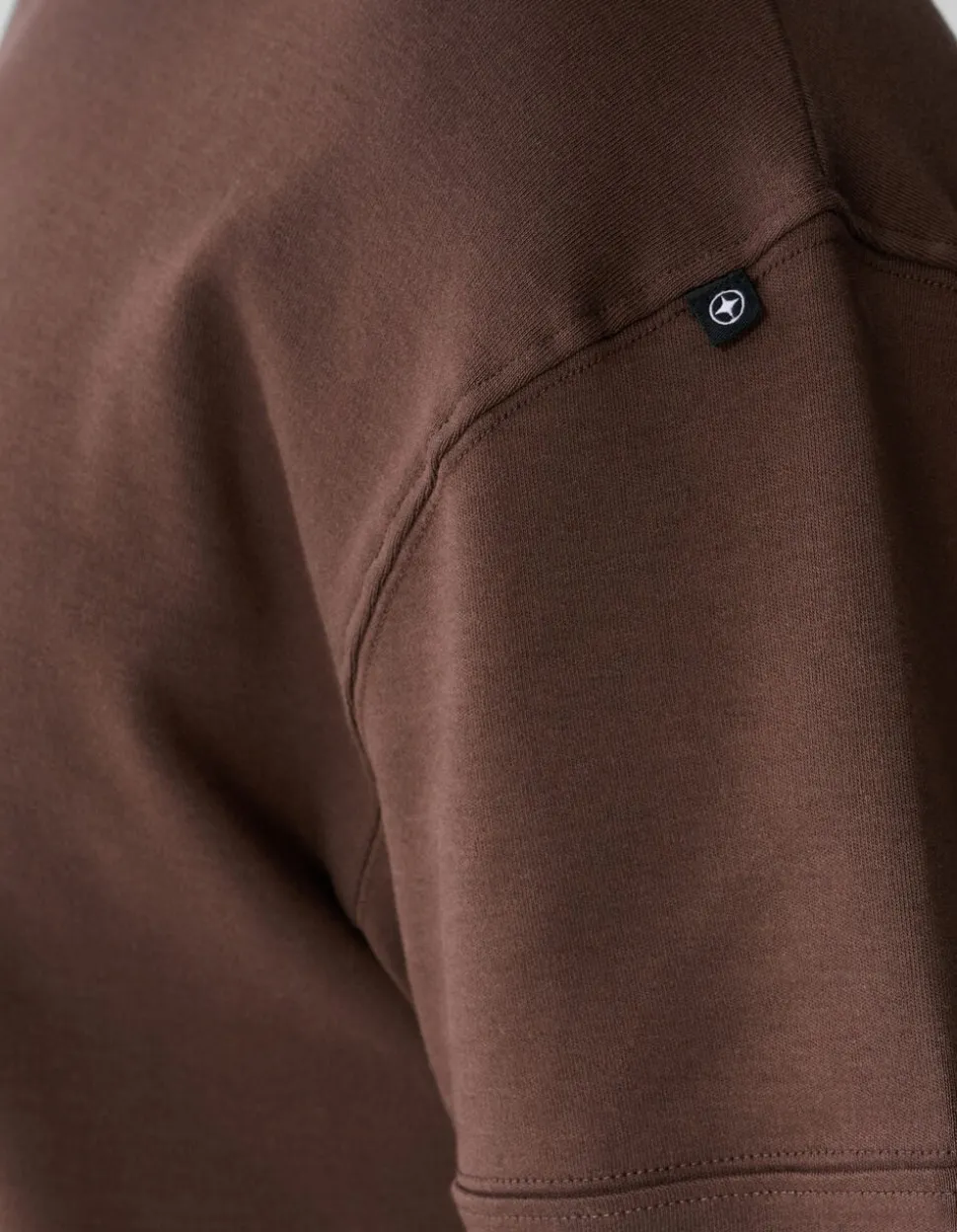 Minimalistisch T-shirt Donkerbruin