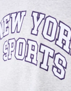 New York Artwork Sweater Lichtgrijs