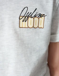 Offline Mood Artwork T-shirt Lichtgrijs