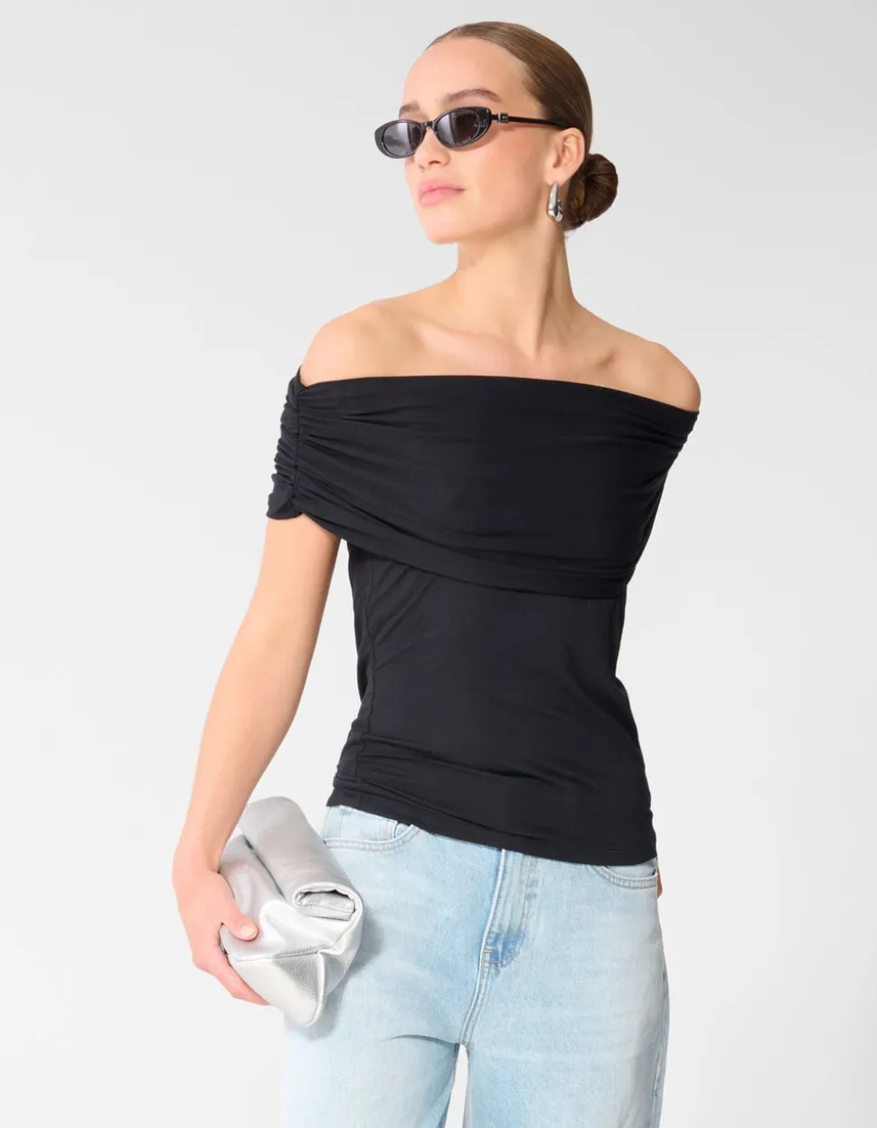 Off Shoulder Top Zwart