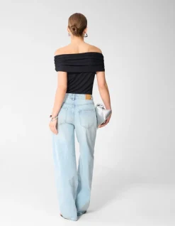Off Shoulder Top Zwart