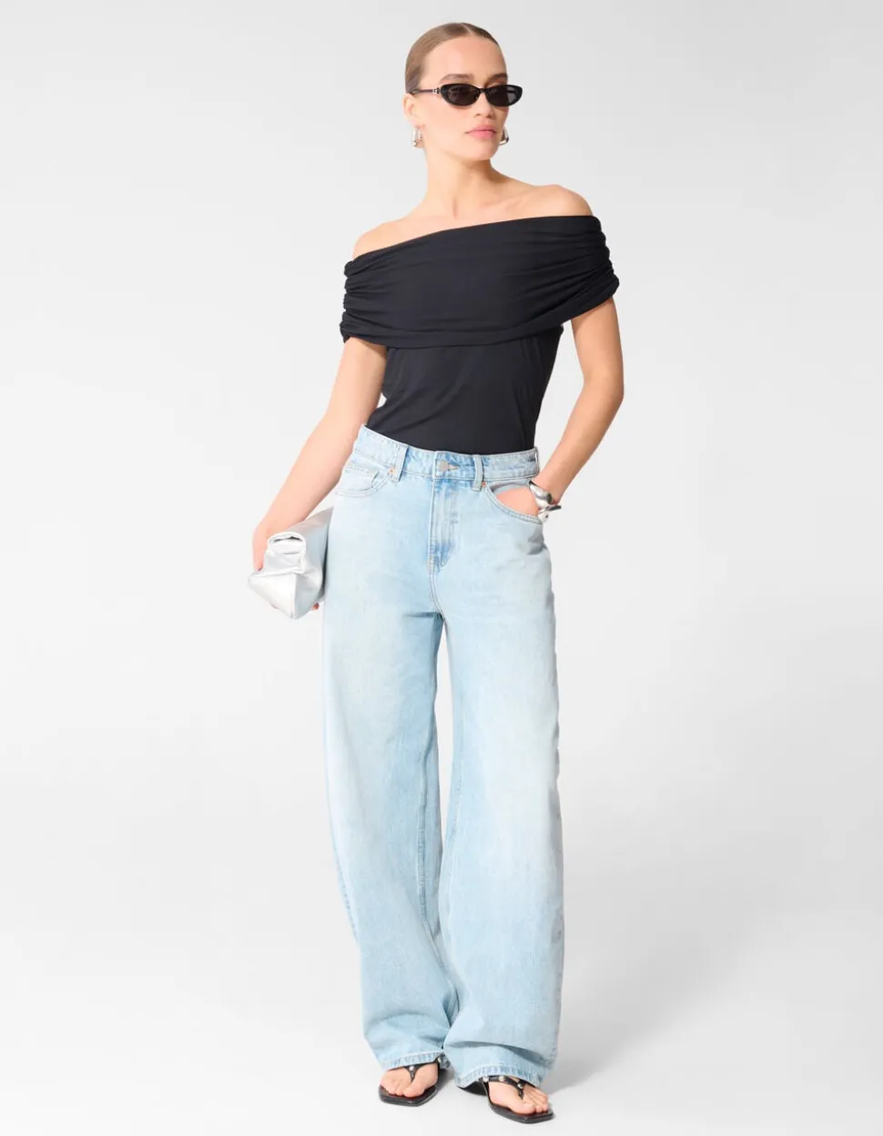 Off Shoulder Top Zwart