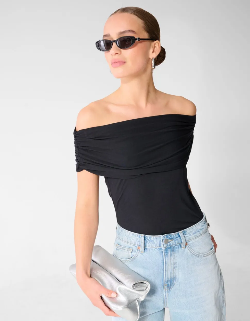 Off Shoulder Top Zwart